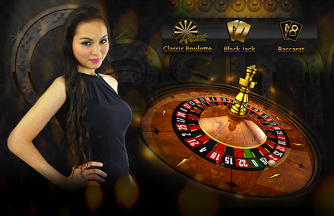 female and roulette table