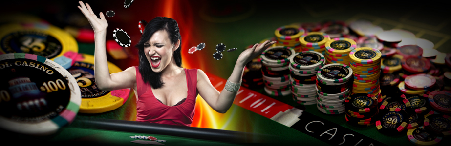 female with casino chips